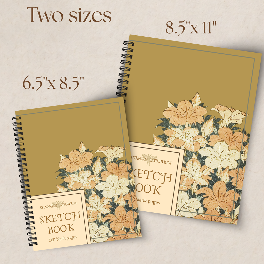 Watercolor Floral Gold Sketchbook - 160 Pages