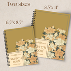 Watercolor Floral Gold Sketchbook - 160 Pages