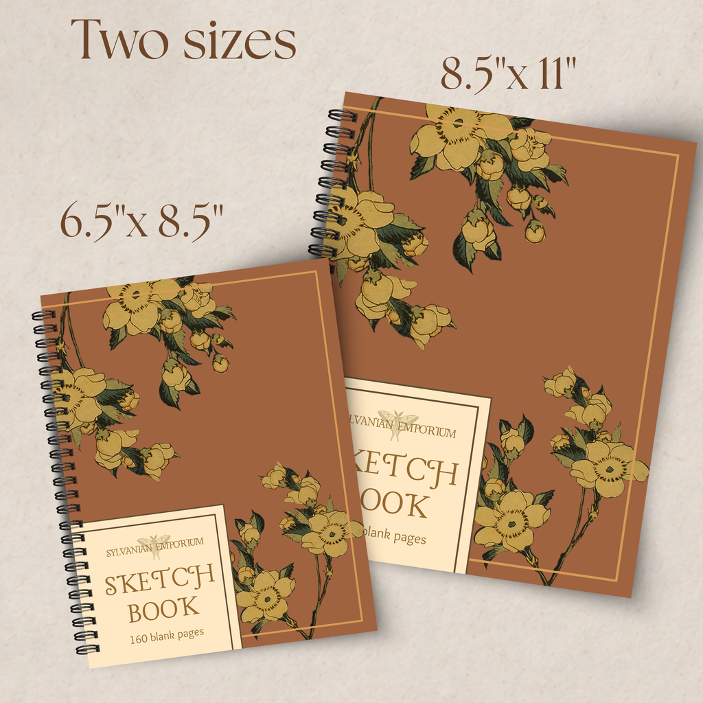 Watercolor Floral Rust Sketchbook - 160 Pages