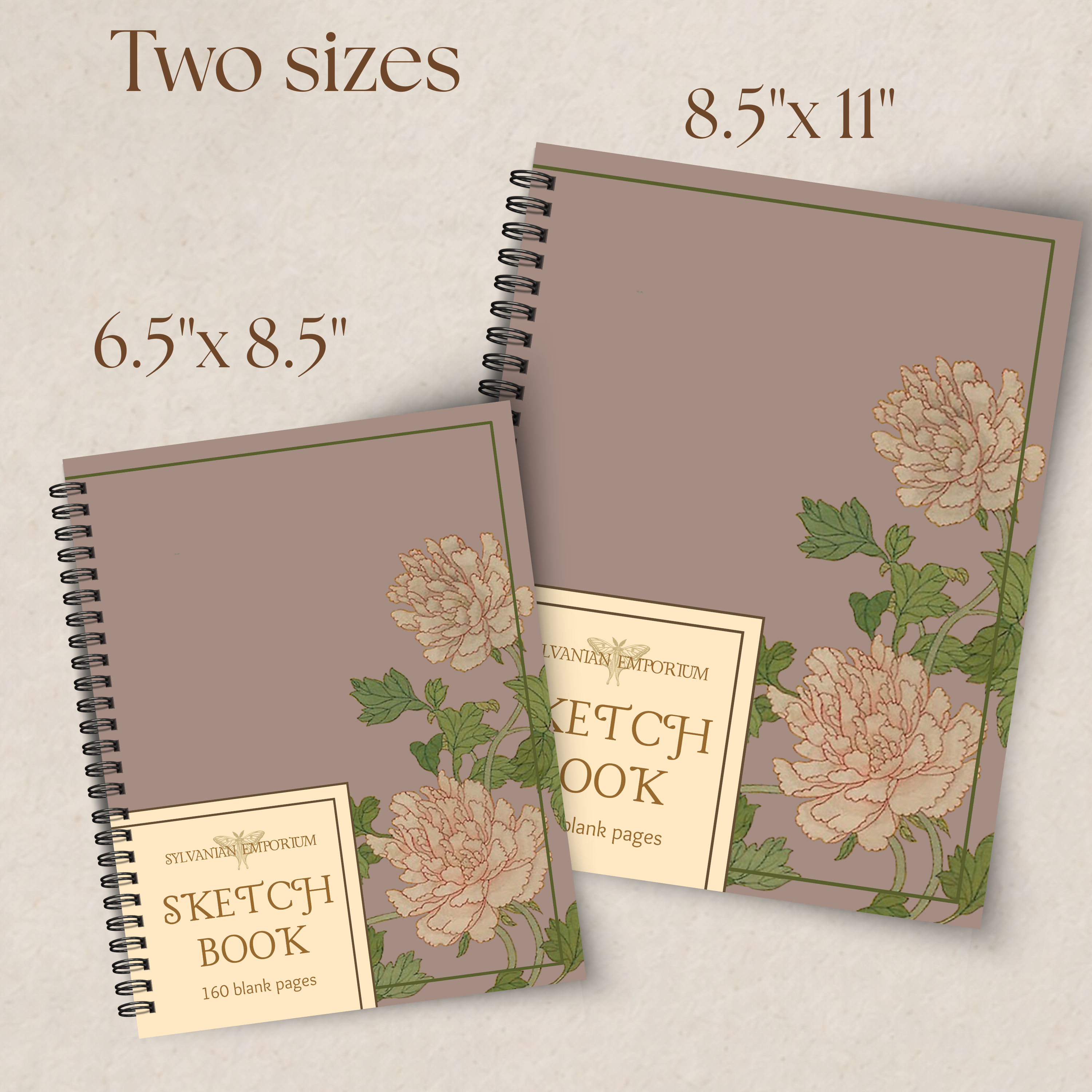 Watercolor Floral Purple Sketchbook - 160 Pages