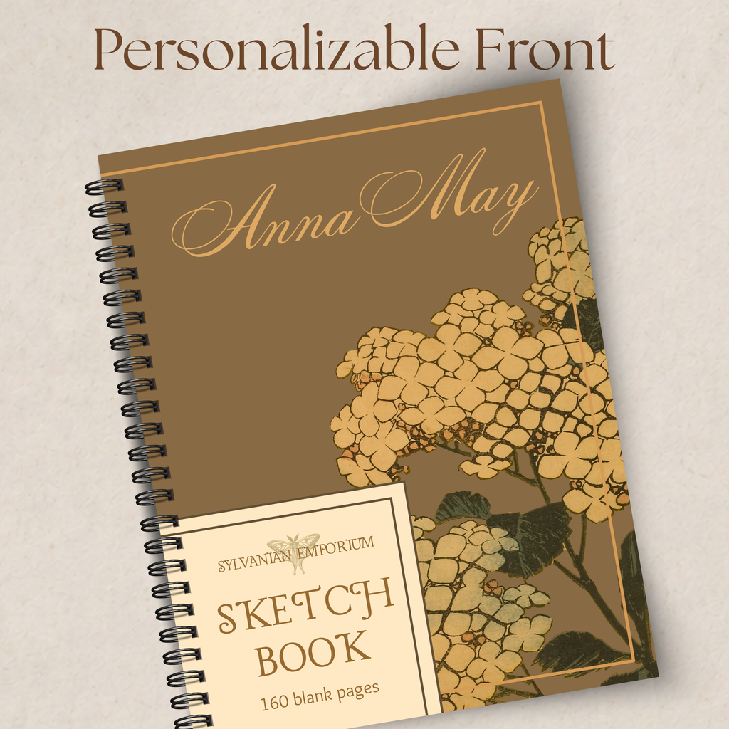 Watercolor Floral Brown Sketchbook - 160 Pages