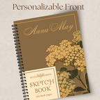 Watercolor Floral Brown Sketchbook - 160 Pages