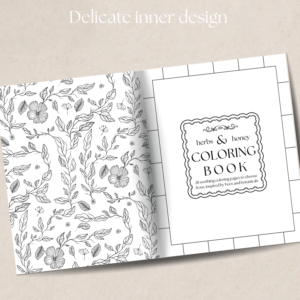 Herbs & Honey Botanical Coloring Book - 26 Pages