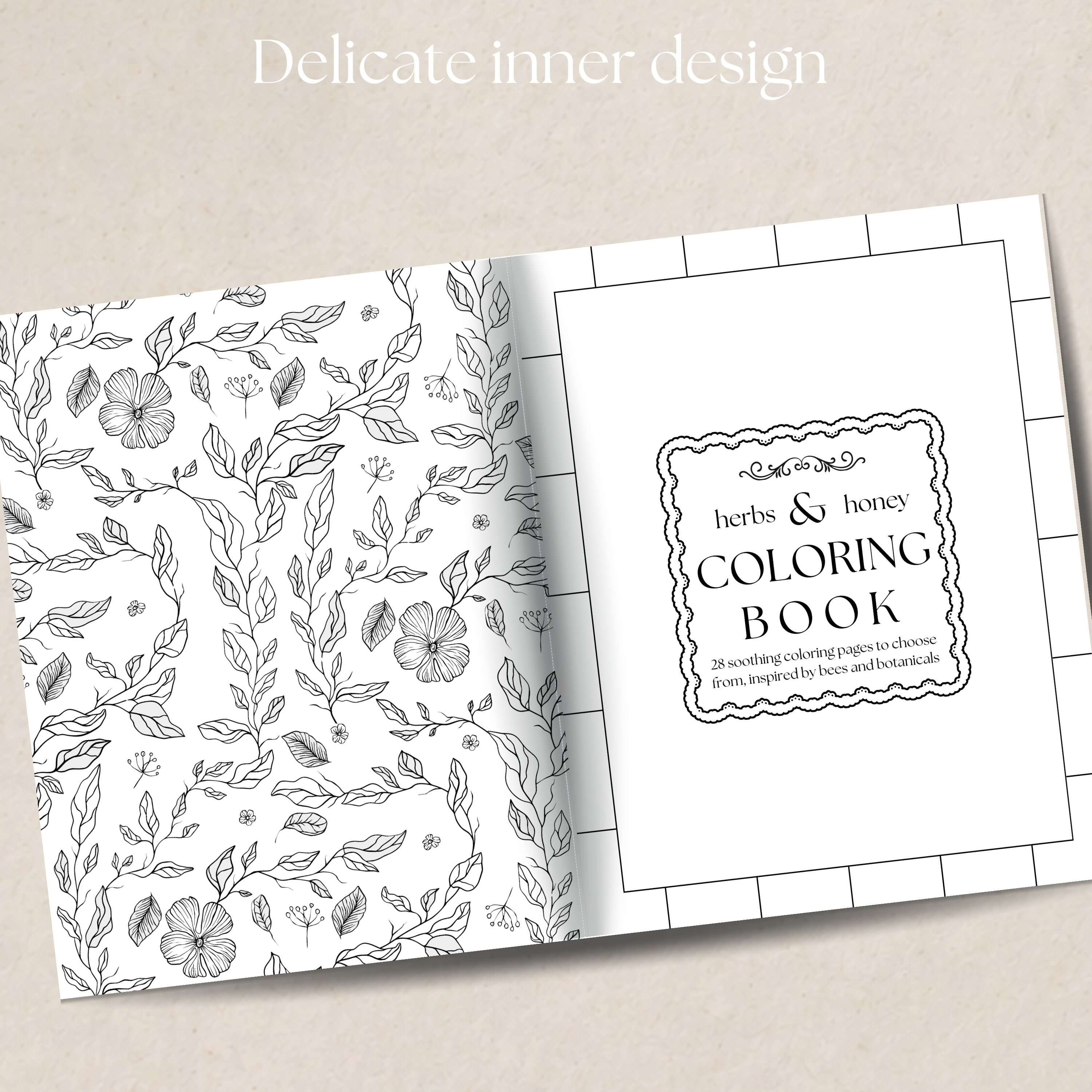 Herbs & Honey Botanical Coloring Book - 26 Pages