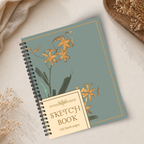 Watercolor Floral Blue Sketchbook - 160 Pages