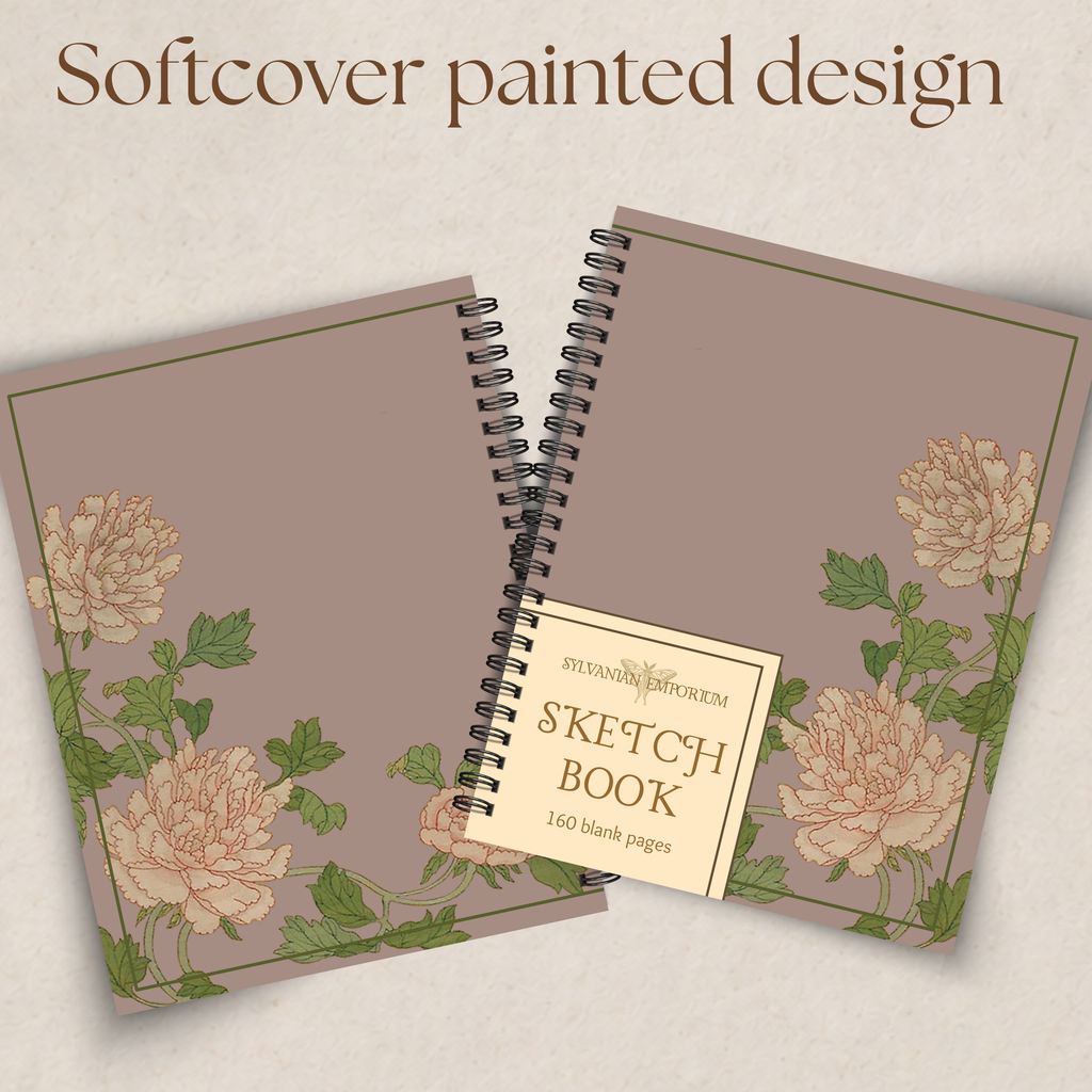 Watercolor Floral Purple Sketchbook - 160 Pages