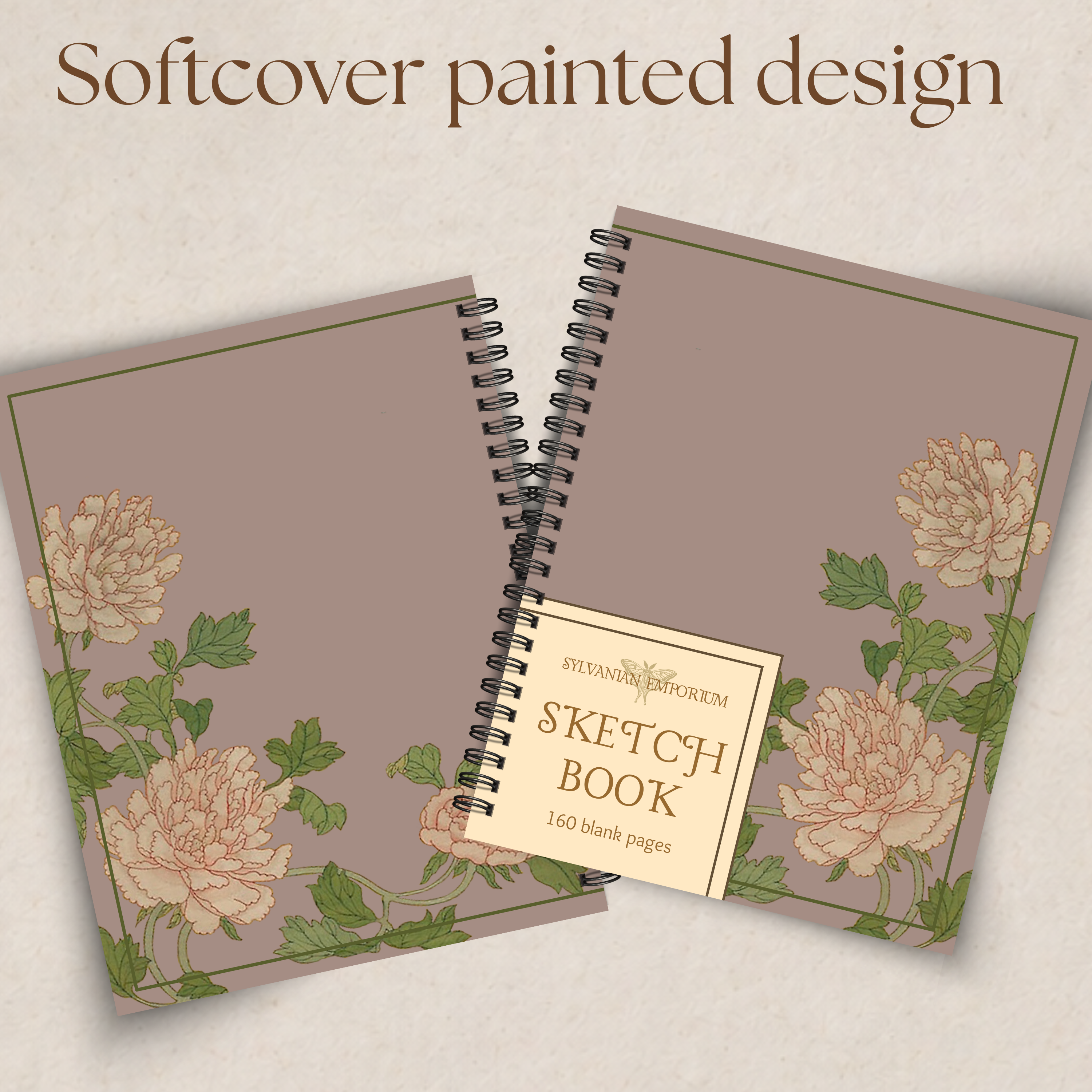 Watercolor Floral Purple Sketchbook - 160 Pages