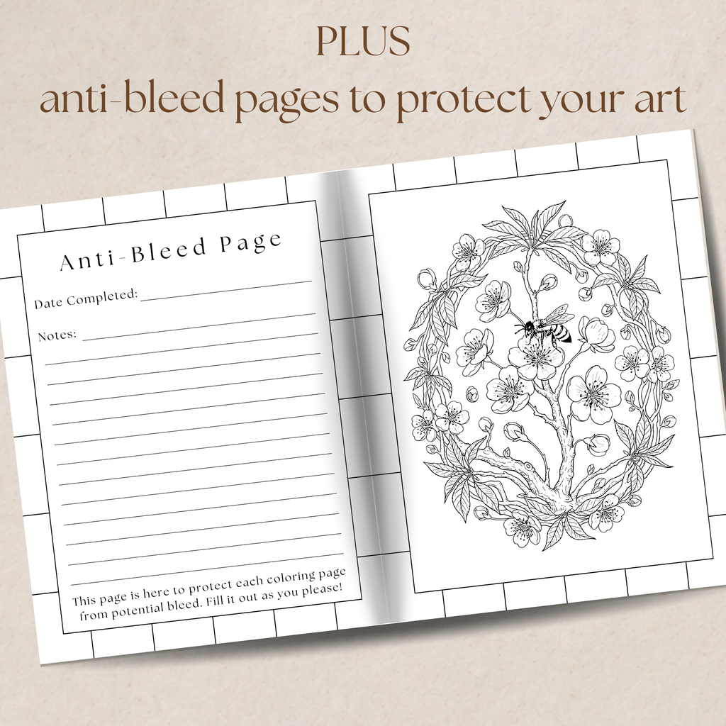 Herbs & Honey Botanical Coloring Book - 26 Pages