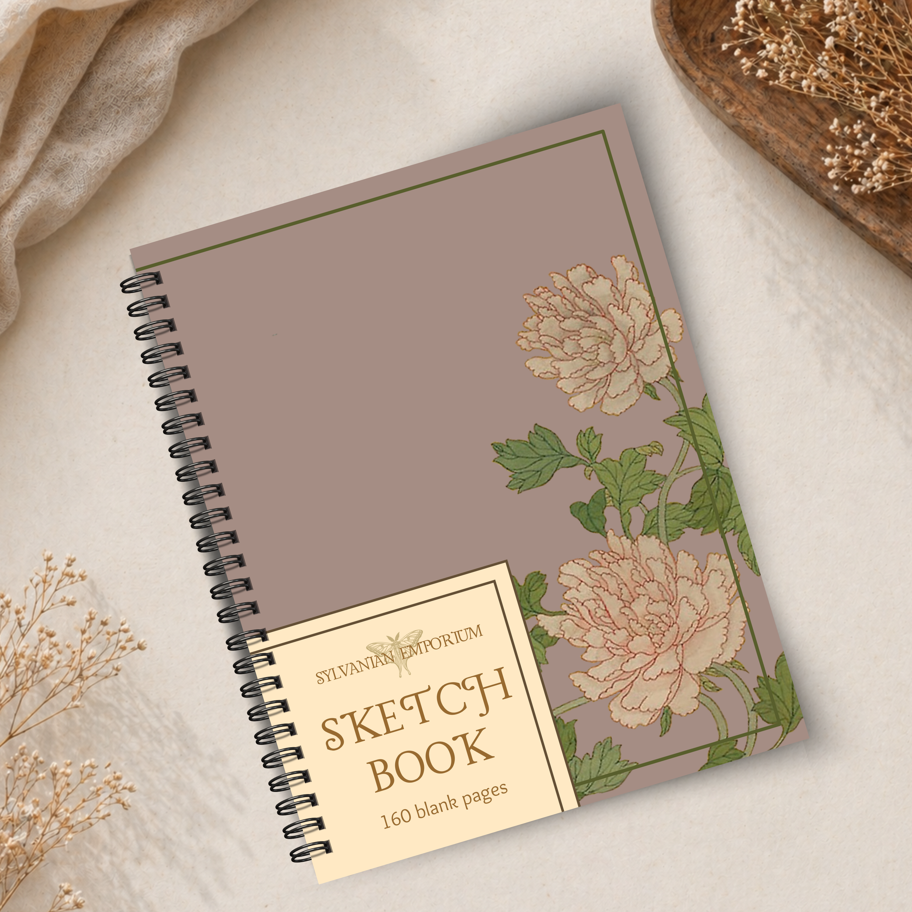 Watercolor Floral Purple Sketchbook - 160 Pages
