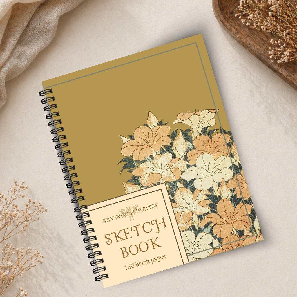 Watercolor Floral Gold Sketchbook - 160 Pages