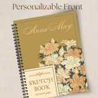 Watercolor Floral Gold Sketchbook - 160 Pages