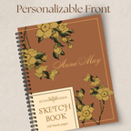 Watercolor Floral Rust Sketchbook - 160 Pages