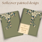 Watercolor Floral Green Sketchbook - 160 Pages