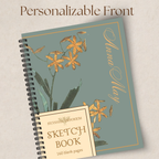 Watercolor Floral Blue Sketchbook - 160 Pages