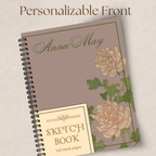 Watercolor Floral Purple Sketchbook - 160 Pages
