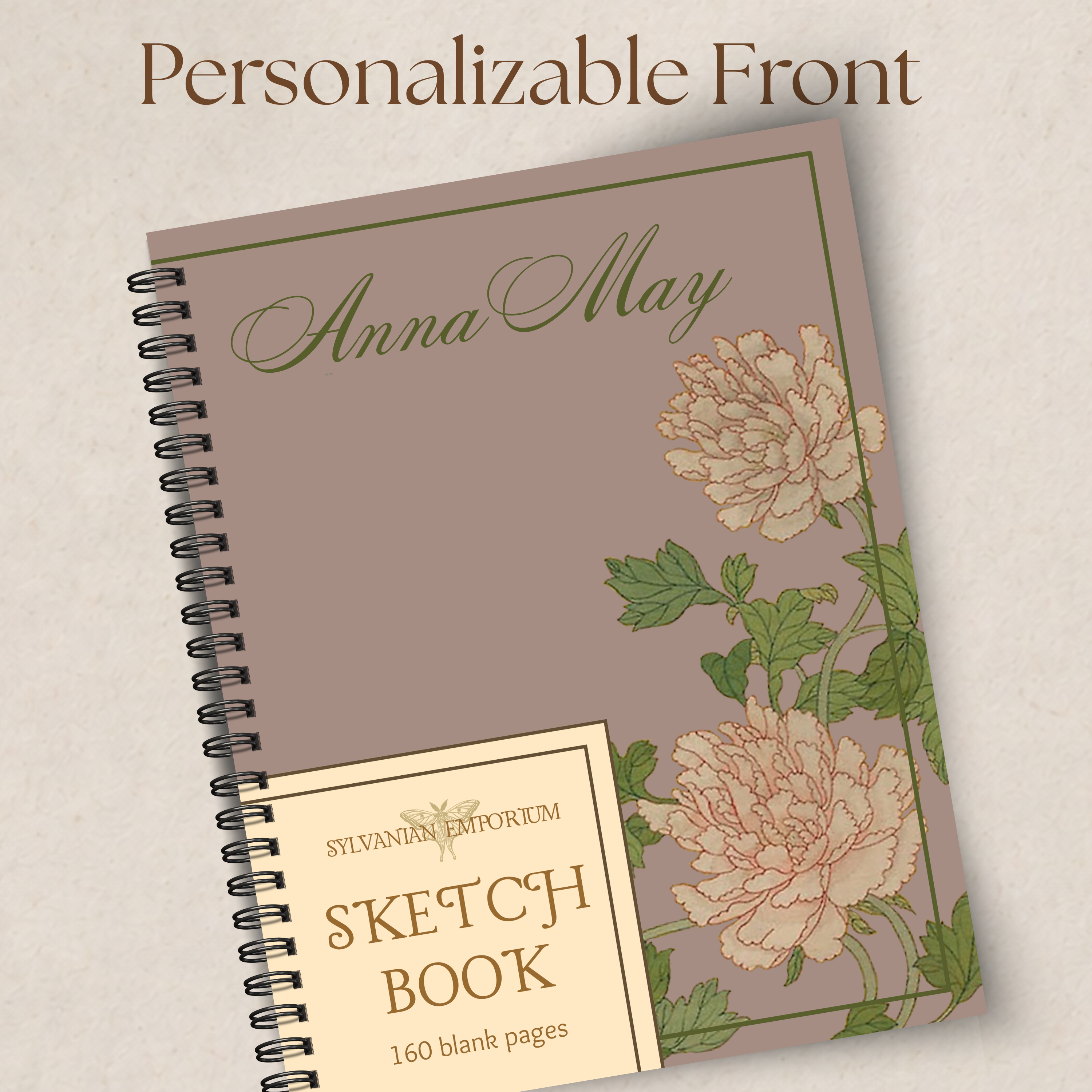Watercolor Floral Purple Sketchbook - 160 Pages